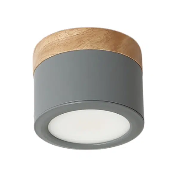 Aplique Sobrepuesto Decorativo Gris 6W – Diseño en Madera y Aluminio