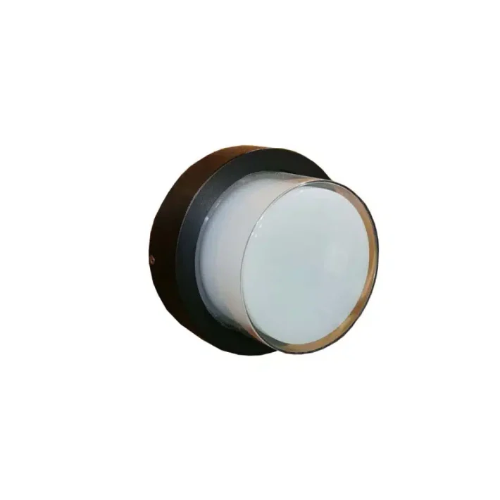 aplique muro button luz fría 12W circular 360 grados exterior IP54 aluminio y policarbonato