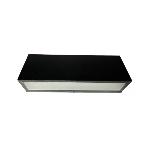 aplique muro negro 10x1W rectangular luz neutra exterior IP54 iluminación decorativa