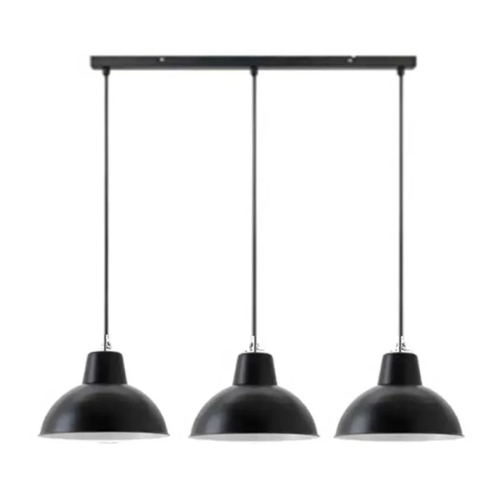 lampara colgante loft negra metal interior diseño industrial moderno techo 3 luces certificacion SEC