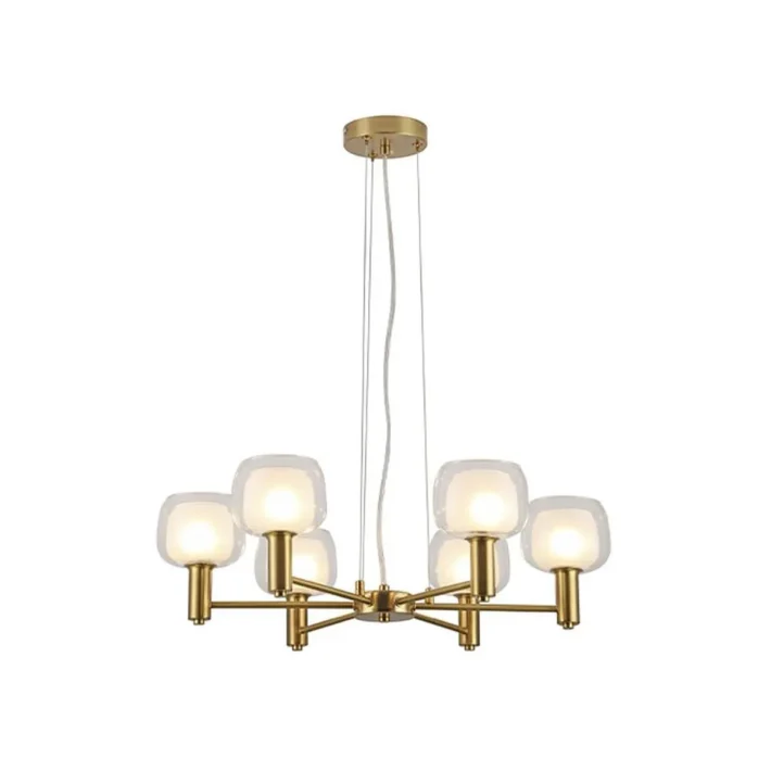 lampara colgante cerreto metal interior diseño moderno techo 6 luces certificacion SEC