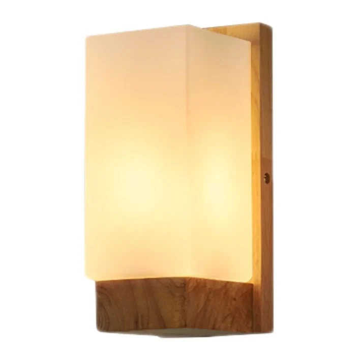 aplique esdra wood interior E27 40W iluminacion residencial vidrio madera vertical