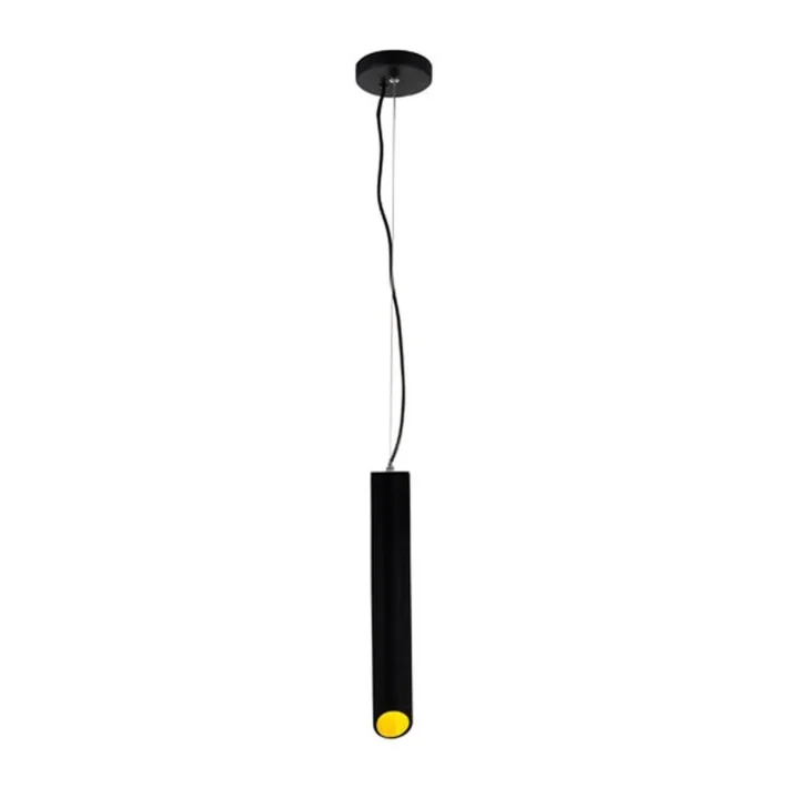 lampara colgante piper negro gold h30cm aluminio interior diseño tubular moderno certificacion SEC