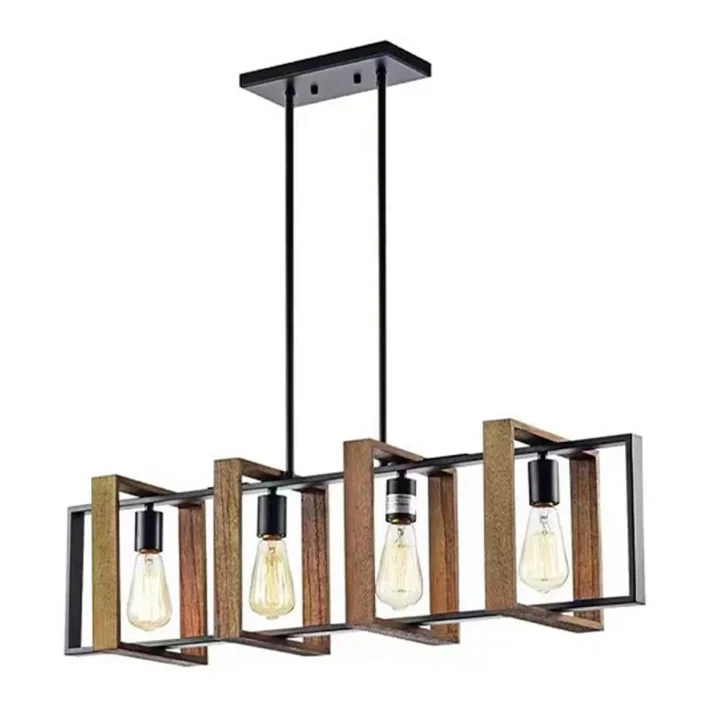 lampara colgante gava negra metal interior diseño industrial lineal 1 metro techo 4 luces certificacion SEC