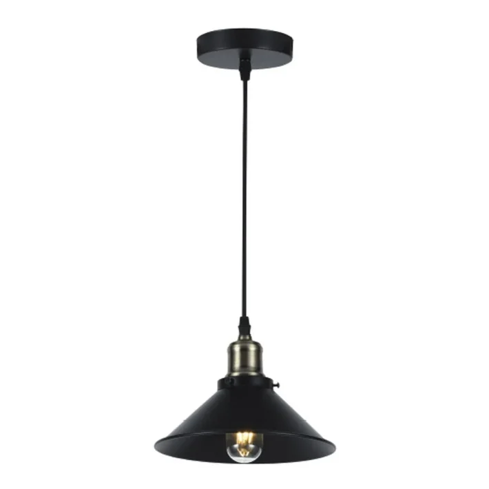 lampara colgante vera negro 22cm metal interior diseño moderno techo campana