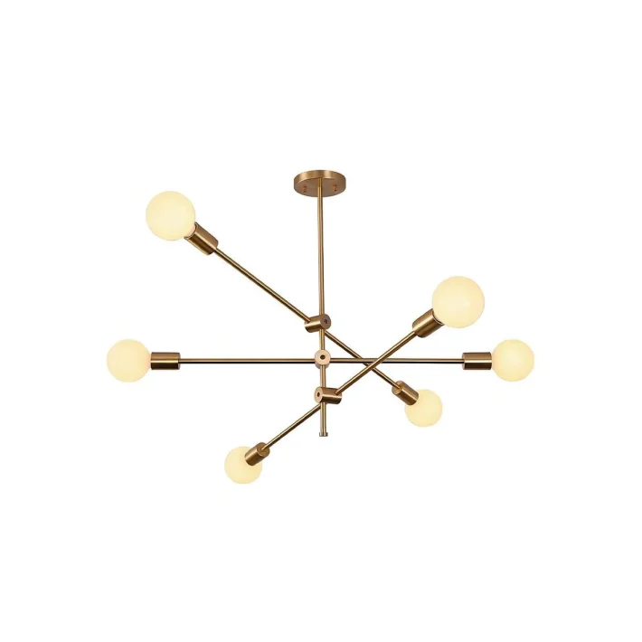 lampara colgante kross dorado metal interior diseño moderno techo 6 luces certificacion SEC