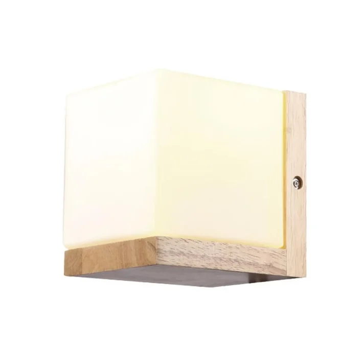 aplique elina wood interior E27 40W iluminacion residencial vidrio madera