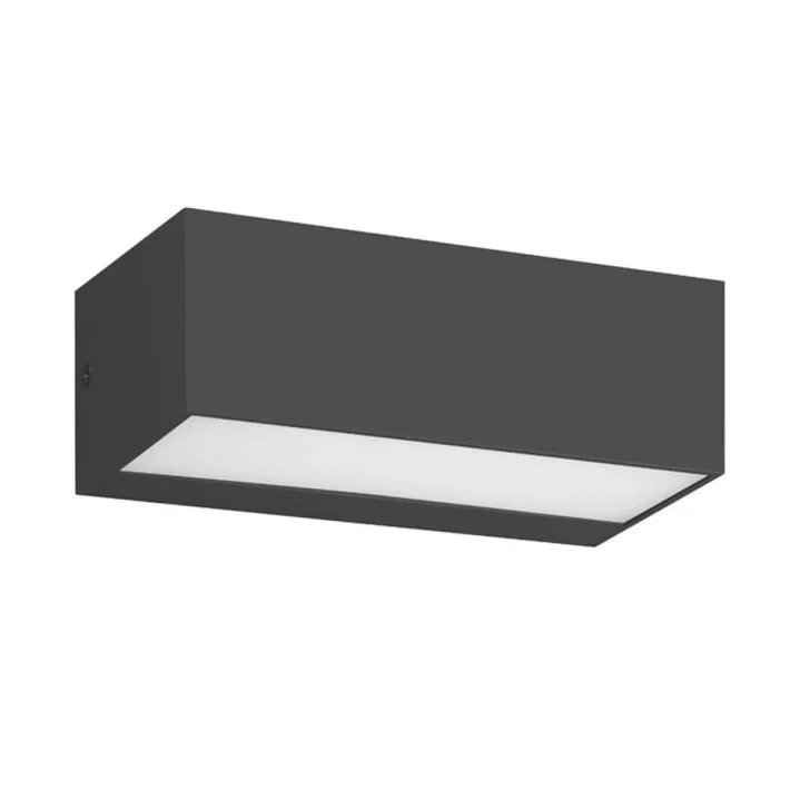 aplique sintetico bidireccional led costa 12W gris mate luz calida IP65 exterior