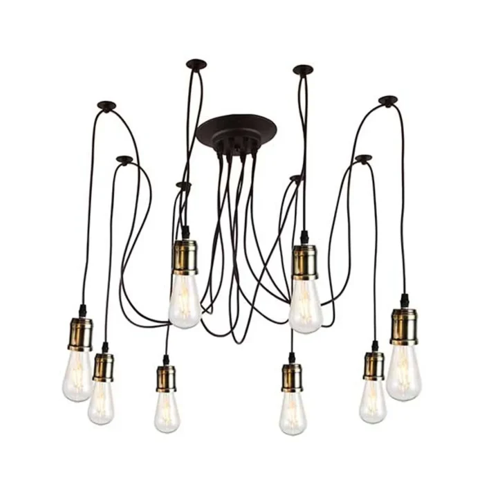 lampara colgante 7 luces barock antique metal interior diseño clásico moderno techo certificacion SEC
