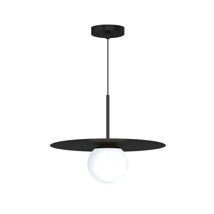 lampara colgante hut negro metal interior diseño moderno techo campana negra certificacion SEC