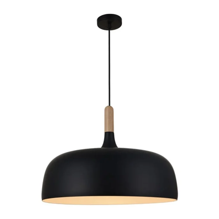 lampara colgante marion negro metal interior diseño industrial moderno techo campana negra certificacion SEC