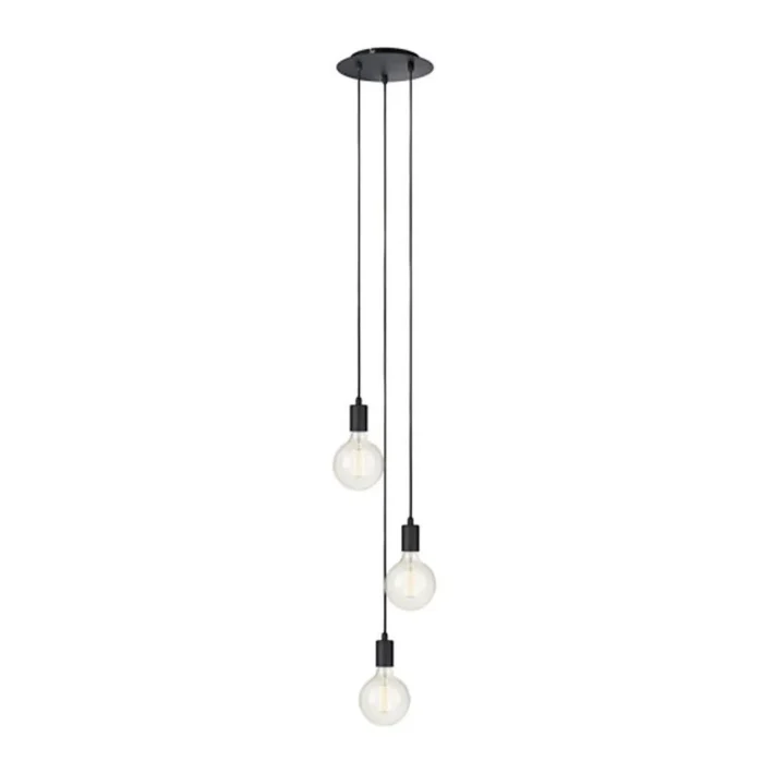 lampara colgante sky negro vertical metal interior diseño moderno techo 3 luces cascada certificacion SEC