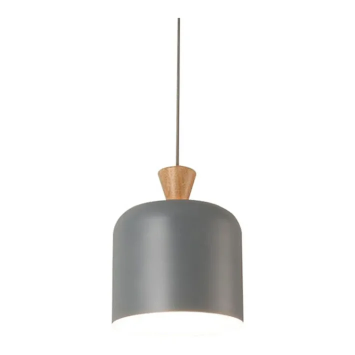 lampara colgante rurik gris metal interior diseño moderno techo campana