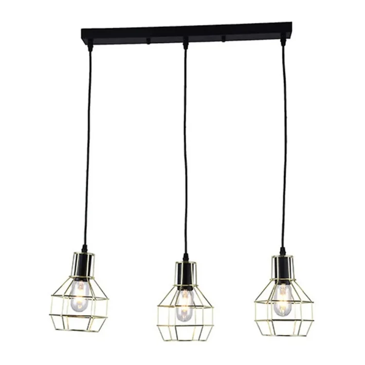 lampara colgante kratia cafe metal interior diseño moderno techo 3 luces certificacion SEC