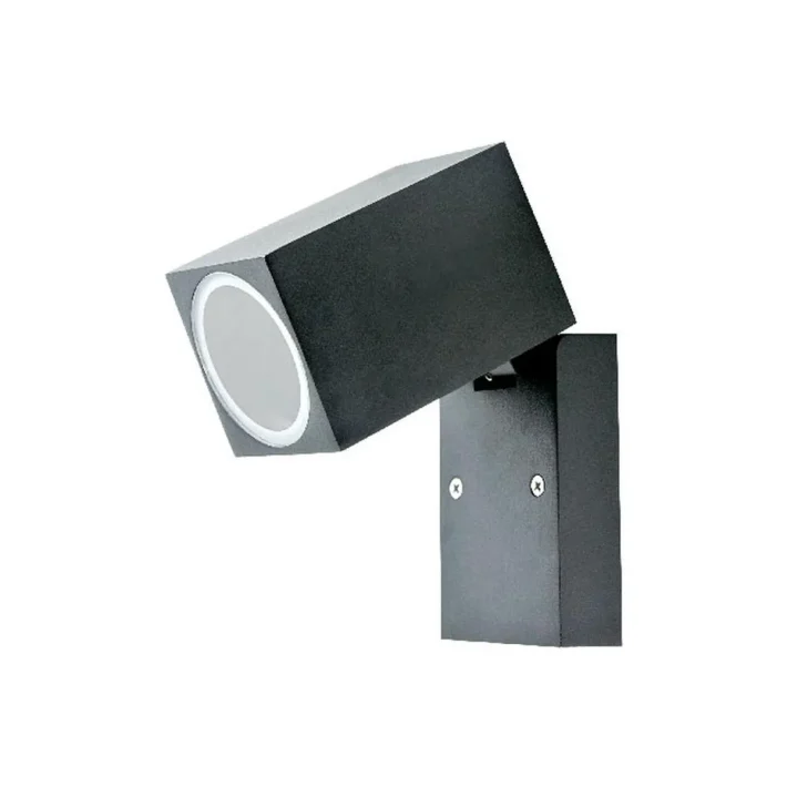 aplique muro cubo exterior negro 1xGU10 de aluminio ip44 para fachada