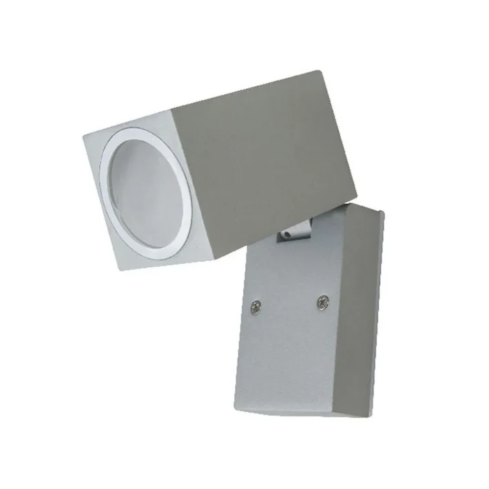 aplique muro cubo exterior gris 1xGU10 de aluminio ip44 para fachada