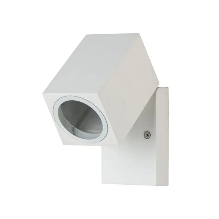 aplique muro cubo exterior blanco 1xGU10 de aluminio ip44 para fachada