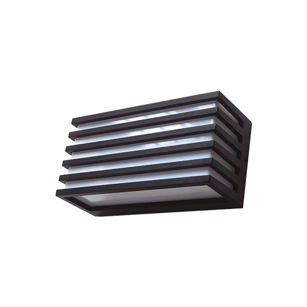 aplique muro rectangular led rejilla 12W luz cálida exterior IP54 iluminación jardín