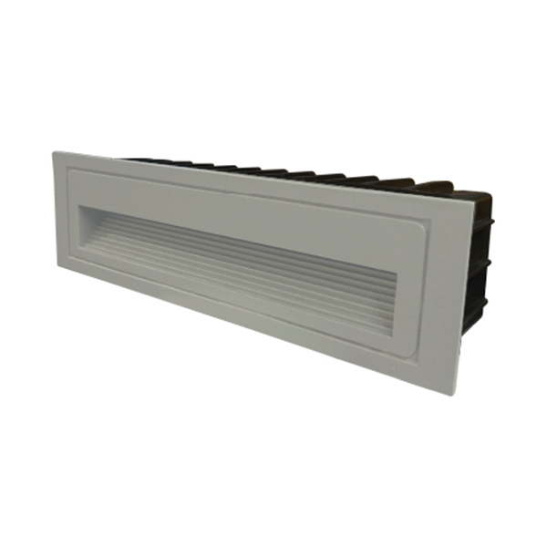 foco empotrado muro led gris 6W luz calida IP54 iluminacion de cortesía exterior rectangular