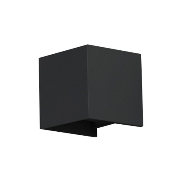 aplique muro sobrepuesto negro 10W luz cálida exterior IP54 diseño cubico LED SMD