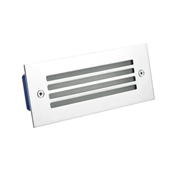 foco empotrado muro led 5W plateado luz calida IP65 iluminacion de cortesía exterior escalera