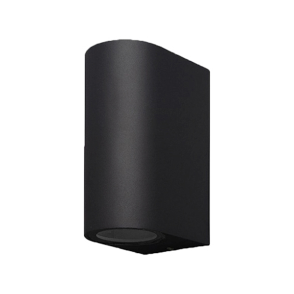 Aplique Bidireccional a Muro Circular Negro 2xGU10 – Exterior e Interior IP54
