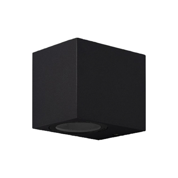 aplique bidireccional muro negro 1xGU10 exterior IP54 iluminacion jardin alargado