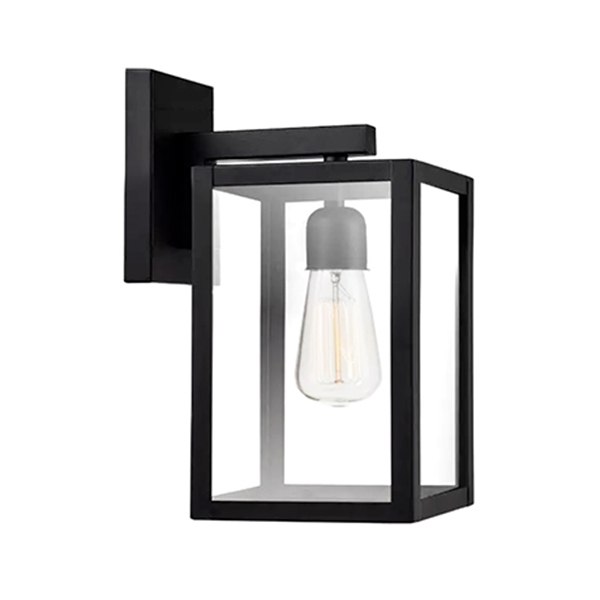 foco tipo farol minil negro 1xE27 muro interior IP20 iluminacion clasica retro