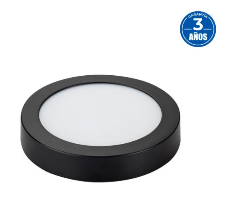 Panel LED Redondo Sobrepuesto 24W Negro Pro